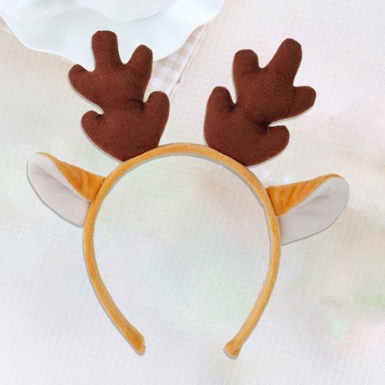 Christmas Antler Hairband Elastic Anti-slip Plush Fit for All Ages Christmas Hair Accessories Holiday Party Decorations Costume Festive Reindeer