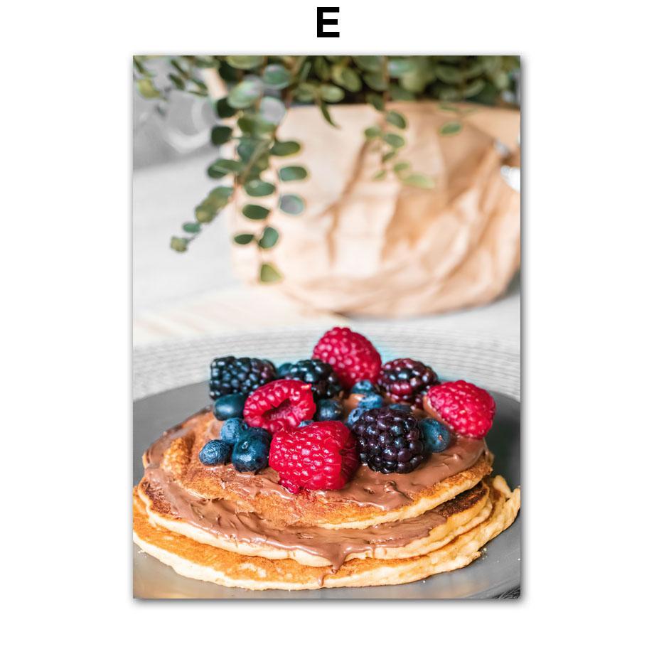 Кофейный торт, круассан, пончик, макароны, постеры, печать на холсте, картина в скандинавском стиле, настенные художественные фотографии для кухни, магазин десертов, декор комнаты