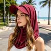 2 Pcs/Set Adjustable Fit Sun Hat with Built-In Drawstring Shawl Extended Brim Full