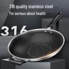 COOKER KING 316 Stainless Steel Honeycomb Non-Stick Stir-Fry Pan