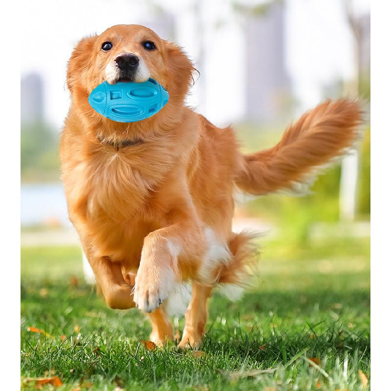 Ball Dog Rugby Squeaky Toy Pet Chew Balls For Medium Large Dogs Durable Gift