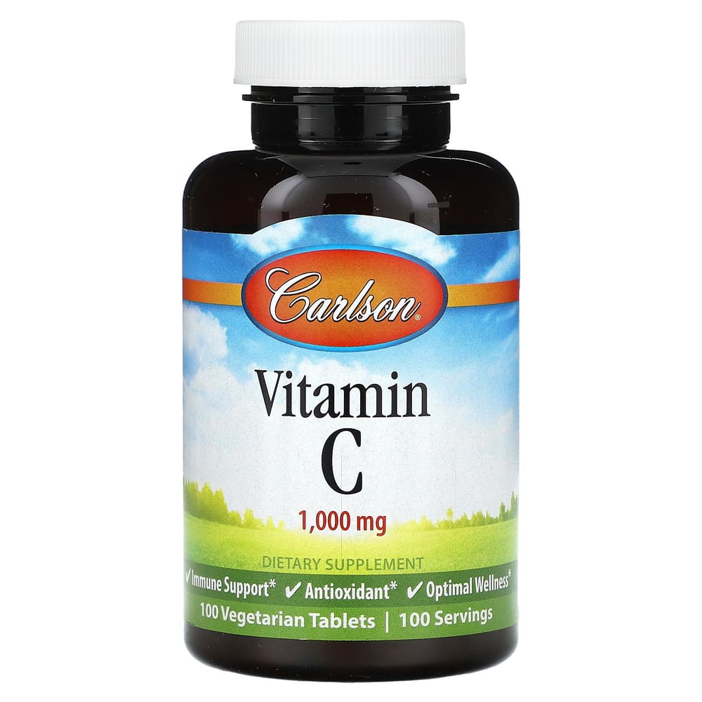 Carlson Labs Vitamin C 1000mg Vegetarian Tablets, 100 Count