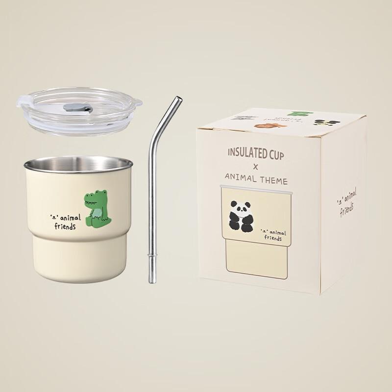 ZISIZ Stainless Steel Panda Straw Cup