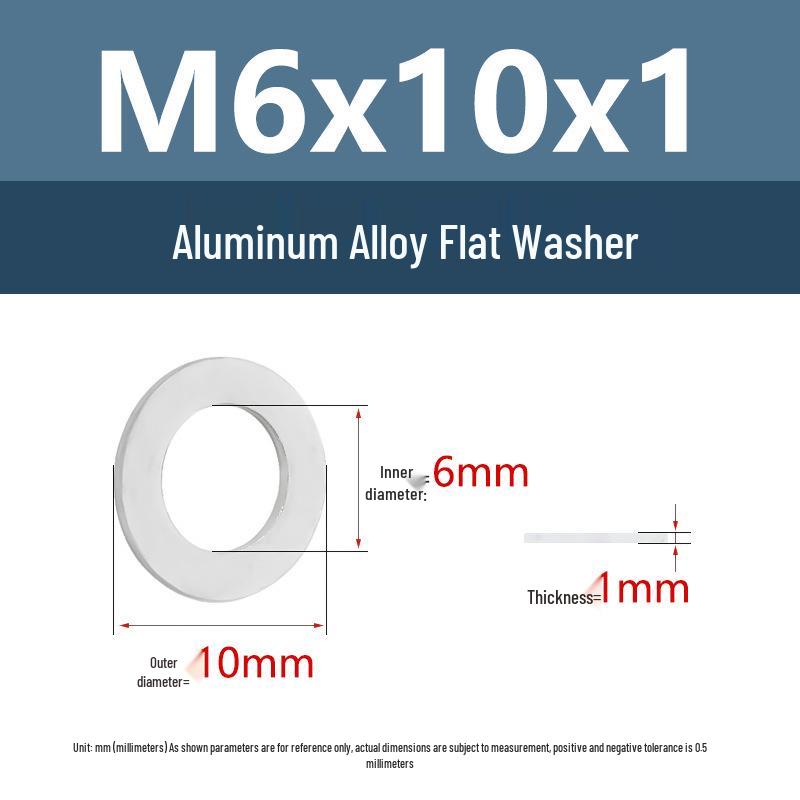 Yigu Aluminum Alloy Flat Washer M6 M8 M10 M12 Metal Screw Hardware