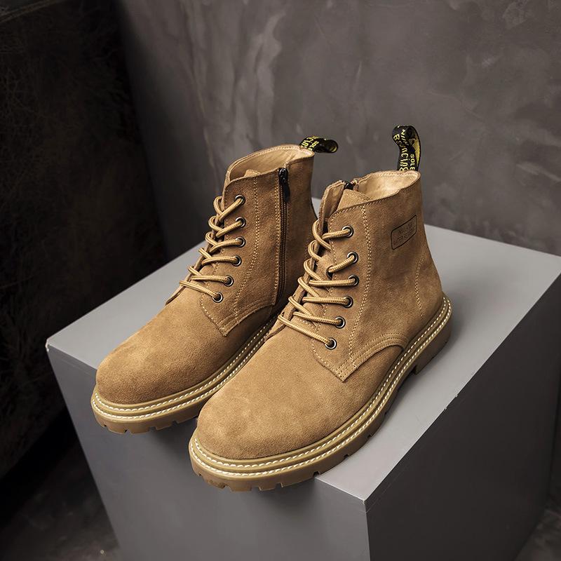 Autumn New Men Shoes Genuine Leather Boots Lace-up High Top Casual Shoes Street Cool Ankle Boots