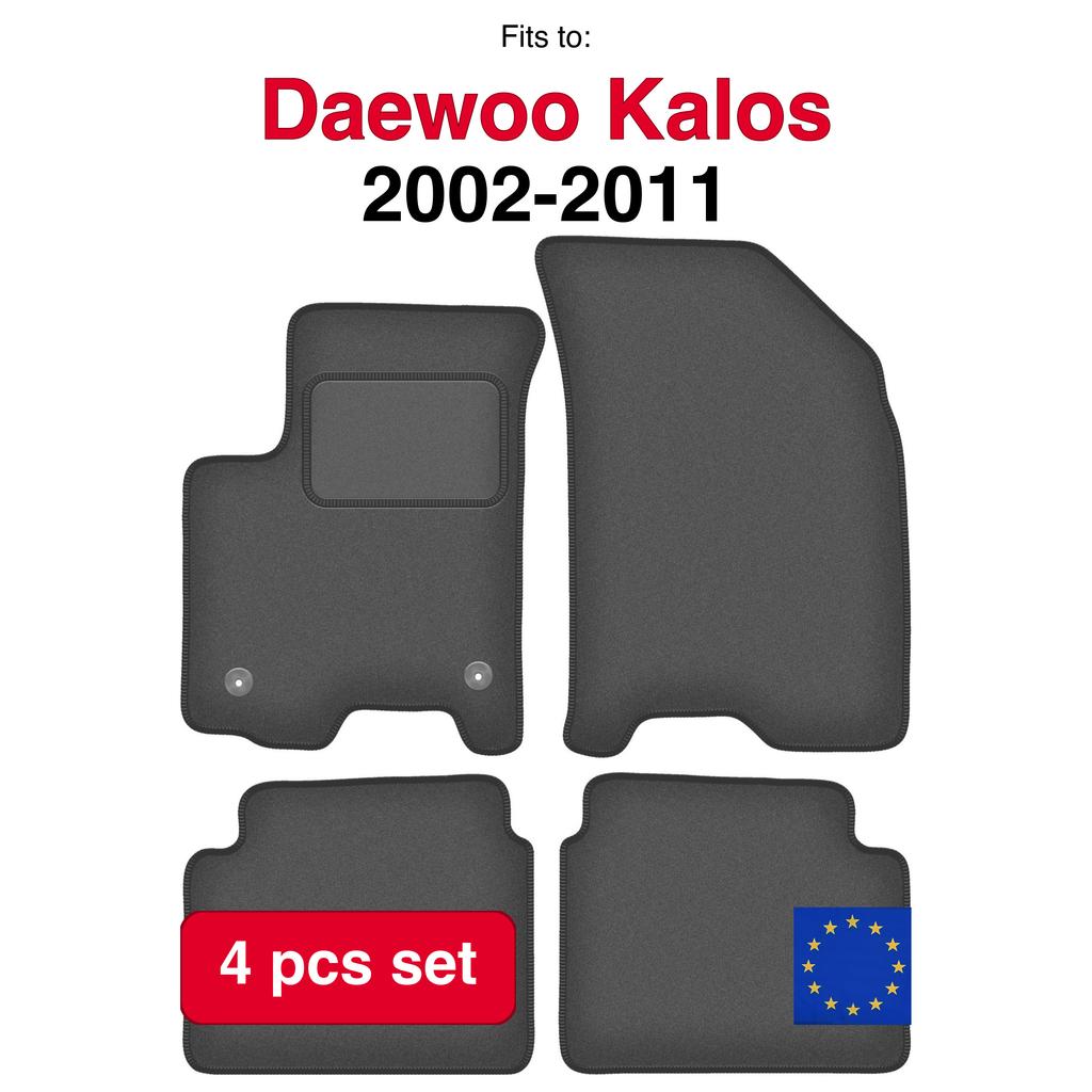 Grafite Velour Car Floor Mats For Chevrolet Aveo I T200 / T250 Hatchback, Sedan (2002-2011)