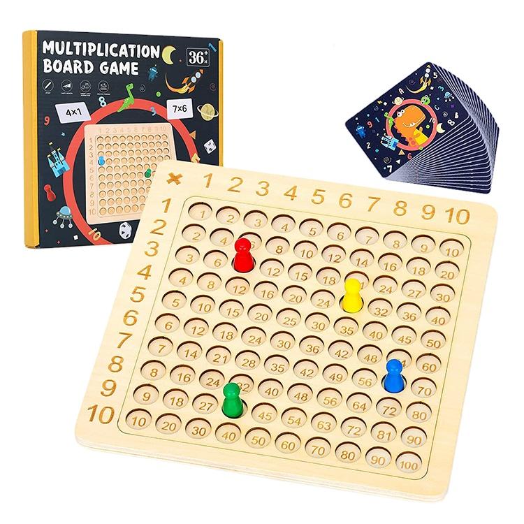 Manufacturer Custom Wooden Montessori Multiplication Board Game Table Game for Kids Learning