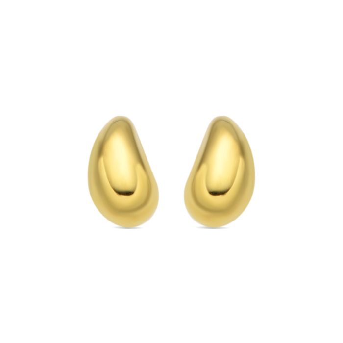 Boucles d'oreilles - LUXENTER - Nokie - Argent sterling 925 - Or jaune 18K - Motif géométrique volumineux
