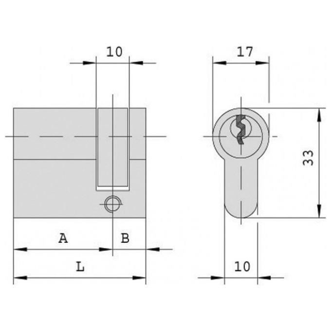 CISA 08030.03.0 - Цилиндр 40 - 10 Латунь L-15 08030.03.0