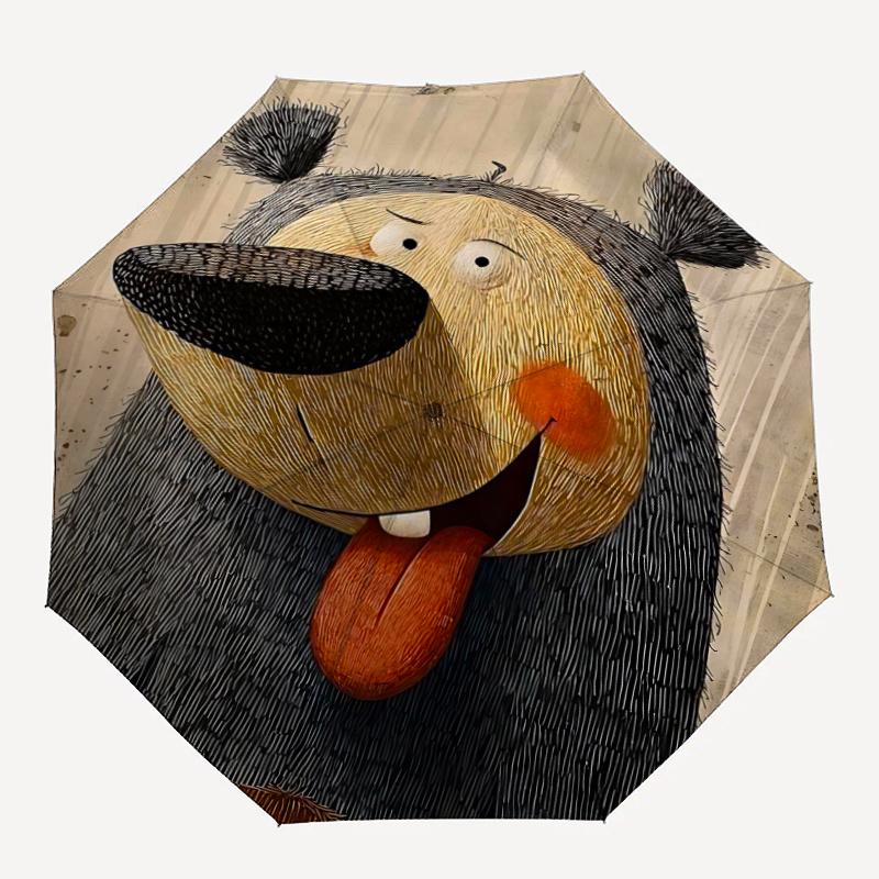 1pc Bear Tongue Automatic Open/close Umbrella, 8-Rib sturdy structure, Portable Travel Umbrella, Parties, Everyday Use,50