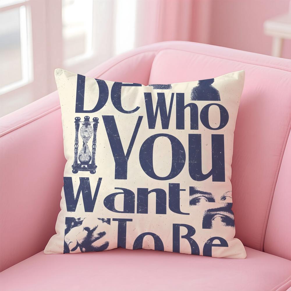 PPersonalized quotes Cushion Cover Pillow Case Soft Friendly Fabric Concealed Zipper
