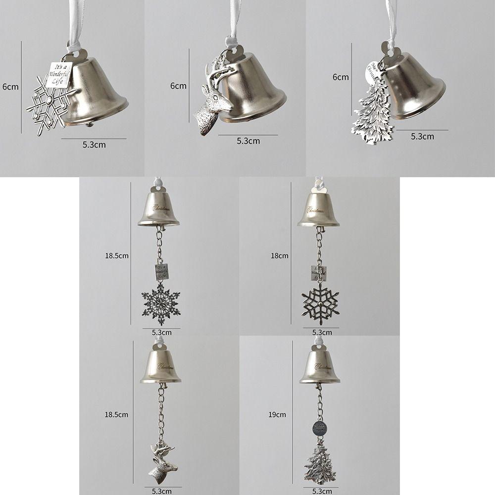 Wonderful Silver Christmas Bell Ornament Iron with Ribbon Xmas Jingle Bells Holiday Decoration DIY Christmas Tree Pendant