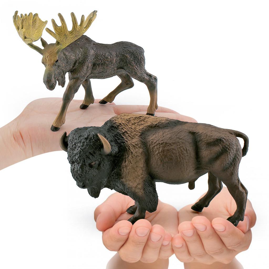 Highquality Plastic American Bison And Elk Models For Kids Decoration Room