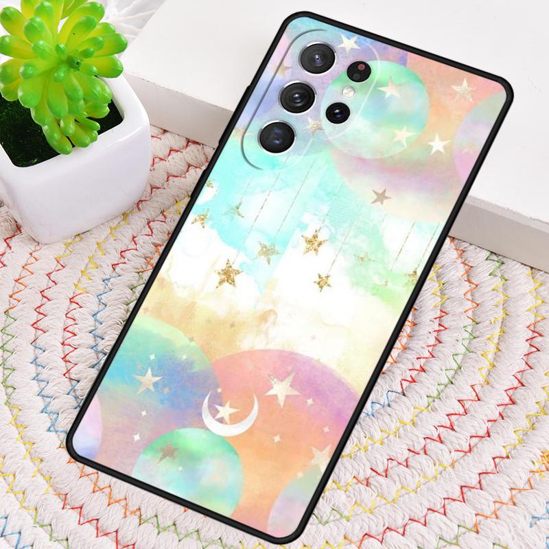 Пастельный силиконовый чехол для телефона Луна и Звезды для Samsung Galaxy note 10 pro S26 S25 S24 S23 S22 S21 Plus S25Ultra Capa Cover