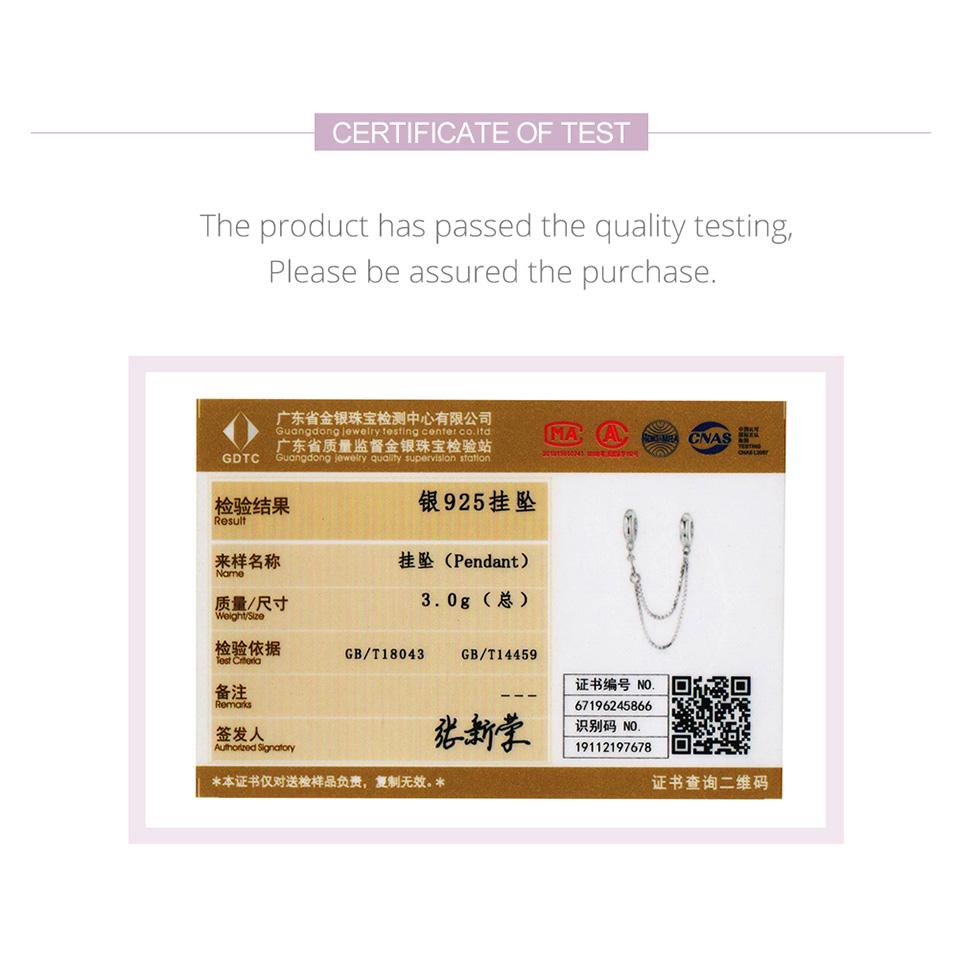 Силиконовая защитная цепочка BAMOER из 100% стерлингового серебра 925 пробы, подходит для оригинального браслета-подвески