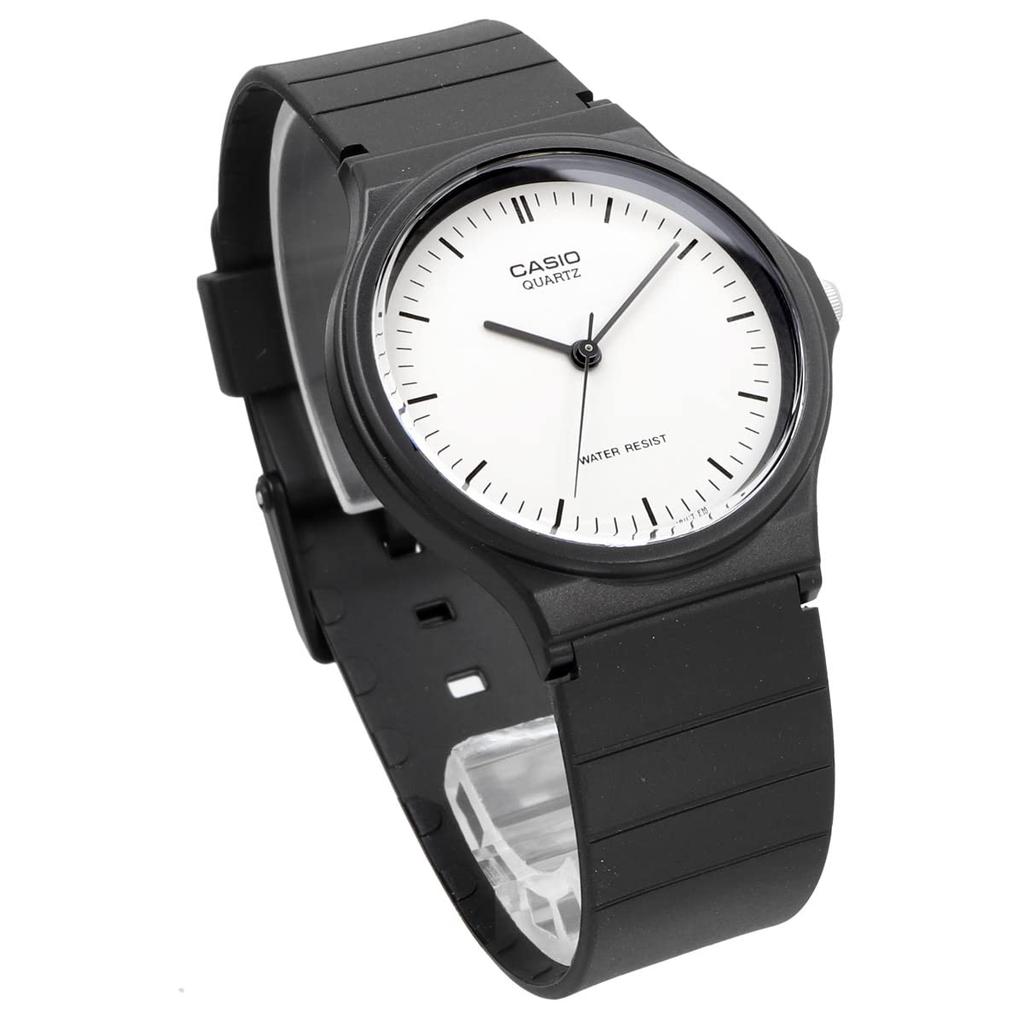 Casio Аналоговые часы MQ-24-1BL / MQ-24-7EL с уретановым ремешком, унисекс, черные, 24-часовой формат, белые, международная модель [импортные]