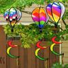 Hot Air Balloon Wind Spinner Rainbow Hanging Wind Twister Outdoor Windmill Garden Front Yard Home Festival Celebration Decor