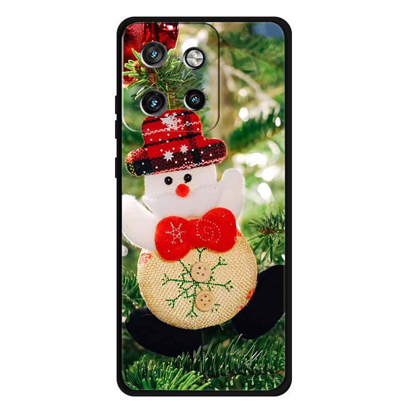 Christmas Cover For Motorola Moto G75 5G Black Silicone Cases TPU Santa Claus Christmas Tree Cover Deer For Moto G75 5G TPU case