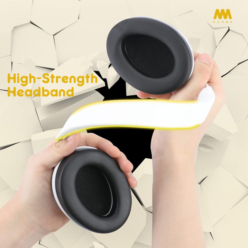 MUMBA Noise Reduction Earmuffs for Noise Sound Hearing Safety Earmuffs with Adjustable Soft Headphones for Children Months and Noise NRR 26dB Babies,