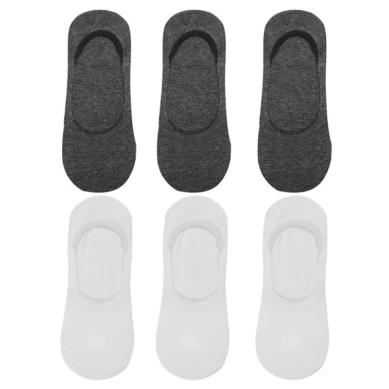 6 пар мужских летних тонких носков больших размеров, хлопковые невидимые силиконовые носки, антибактериальные слипоны