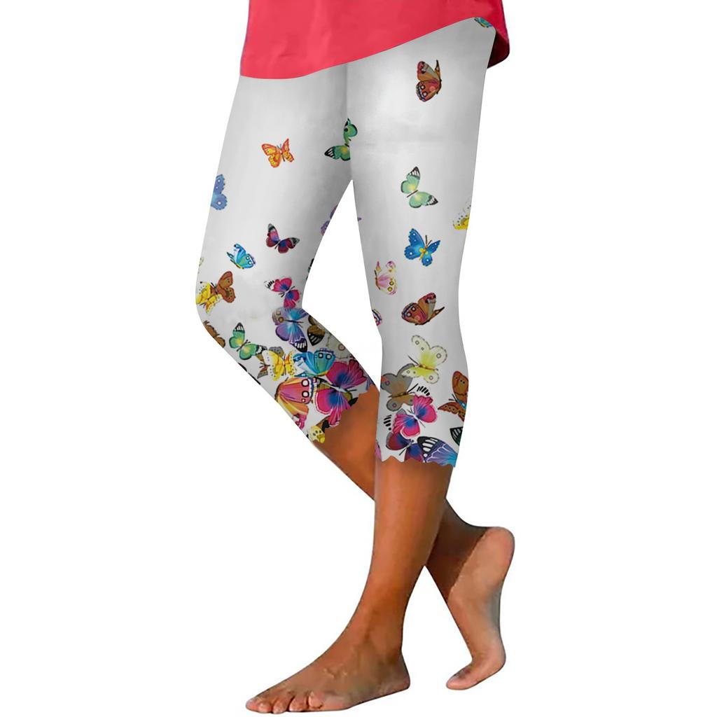 Летние женские леггинсы, укороченные брюки, однотонные узкие брюки с высокой талией для бега, йоги, тренировок в тренажерном зале