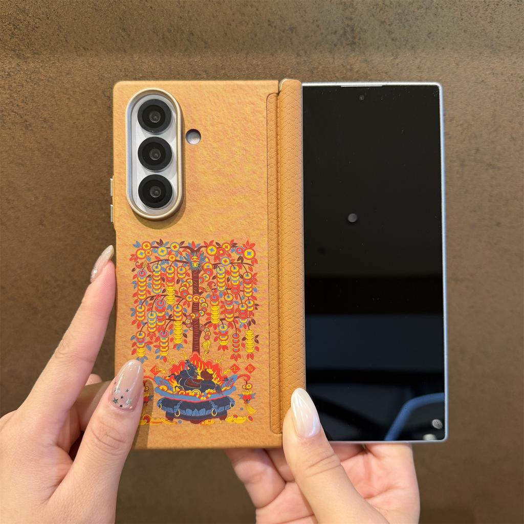 Применимо к чехлу для складного телефона Samsung Zfold1 W11 с магнитным рисунком из углеродного волокна ZFOLD1 двойная центральная ось
