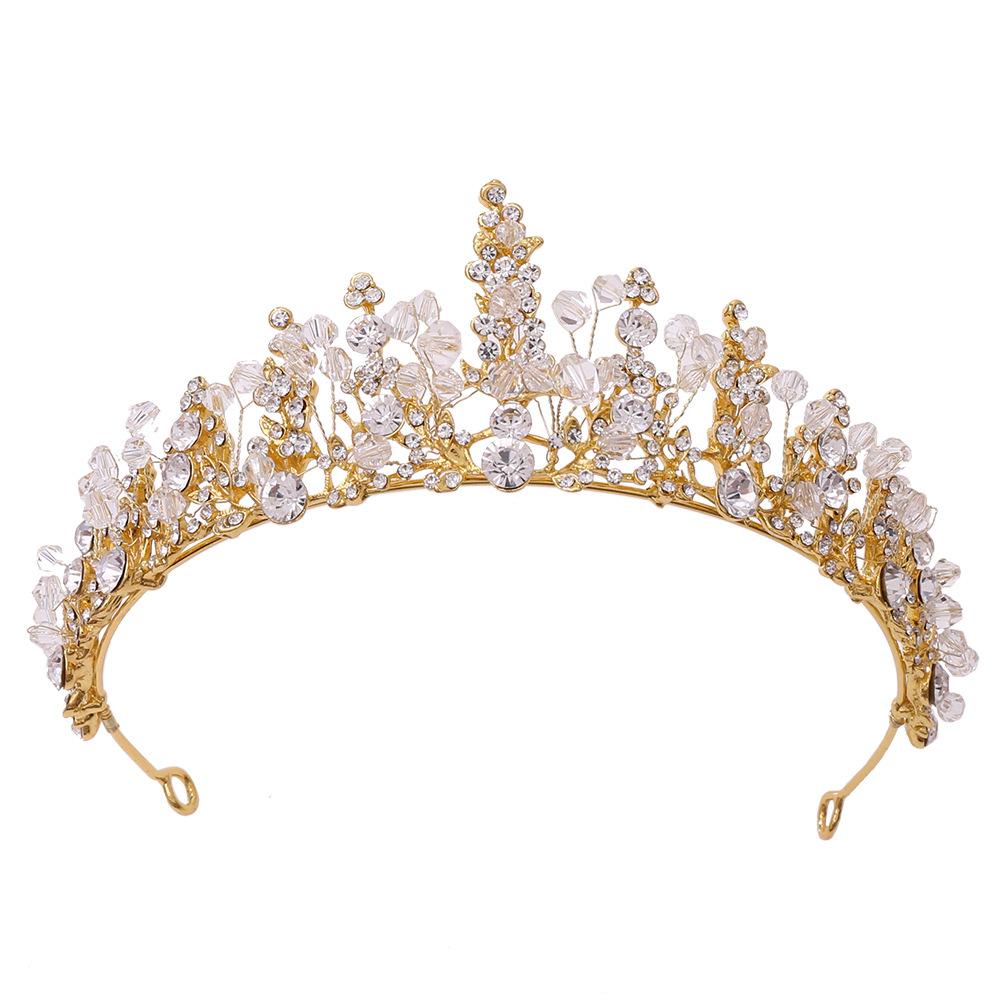 Свадебный головной убор в корейском стиле, корона из красного хрусталя ручной работы, студийные свадебные аксессуары для волос для молодоженов