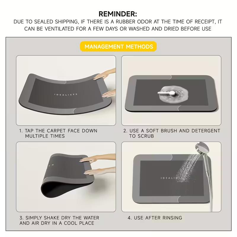 60*90см Нескользящий Впитывающий Диатомитовый Коврик для Ванной Комнаты, Мягкий и Сверхвысококачественный Быстросохнущий Коврик для Душа