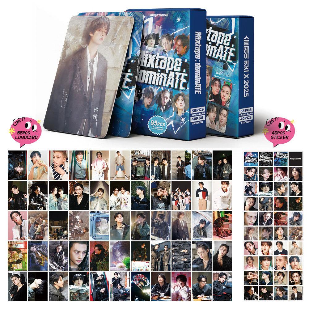 In Stock New Skzoo 95Pcs Stray Kids Hop Album Peripheral Lomo Cards Sk Collection Cards + Diy Big Head Stickers For Fa