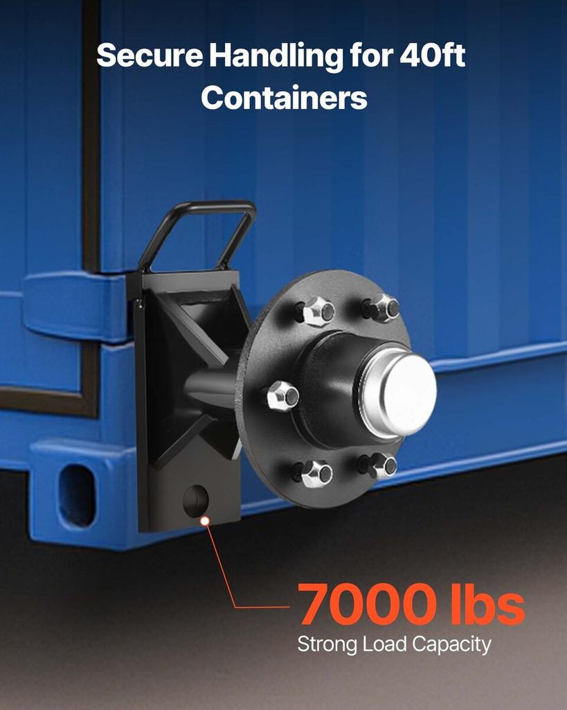 Shipping Container Wheels 6-Lug Wheels Kit, Heavy Duty Shipping Container Axle with Ratchet Tie Down-Moves 6 m-12 m, Secure Transport for Dock,