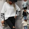 2024 Autumn And Winter New European And American Pullover Women'S Knitted Sweater Solid Color Pattern Fashionable Sweater For Women