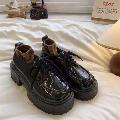 Весна 2025 Британский стиль платформа Мэри Джейн туфли из маленькой кожи женские новые юбка универсальные лоферы в студенческом стиле