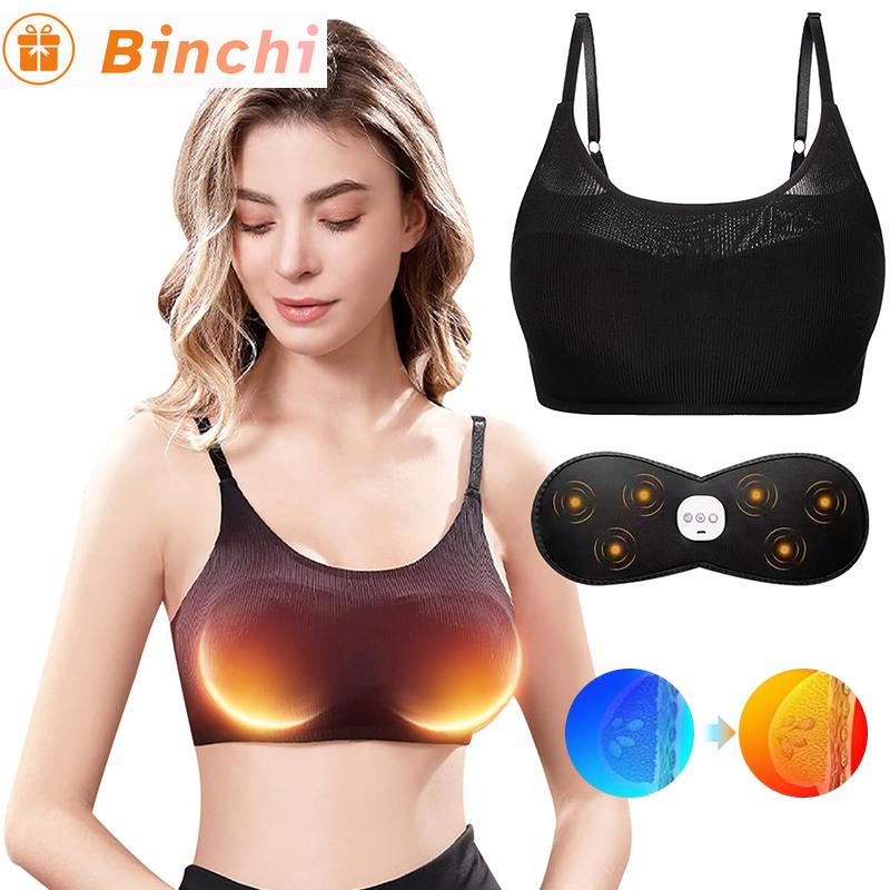 Электрический массажный бюстгальтер для груди инфракрасный нагрев стимулятор увеличения груди против обвисания уход за грудью вибрация Здравоохранение моющийся