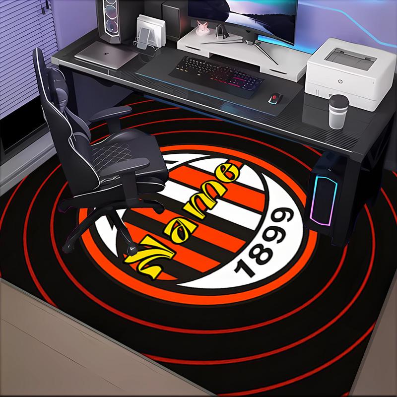 Custom Name Christmas AC Football Crest Rug Game Carpet, Floor Mat for Bedroom Living Room Entryway Rug, Home Decor Idea Gift for Christmas birthday