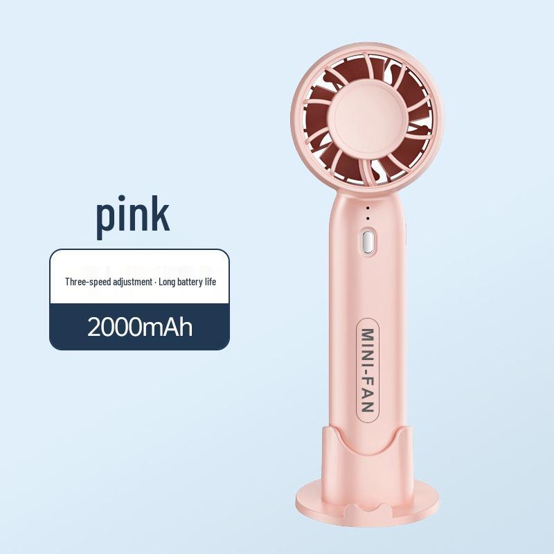 Ultra-Quiet USB Handheld Mini Fan - Three-Speed, Portable for Office Use