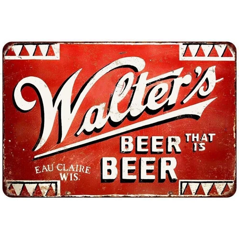 Винтажная алюминиевая вывеска Walters Beer Репродукция Рустикальный Декор Паба