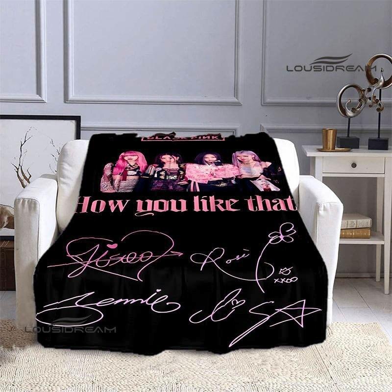 Idol Blanket Blackpink Group Pink 3d Digital Print Flannel Supplies Blanket