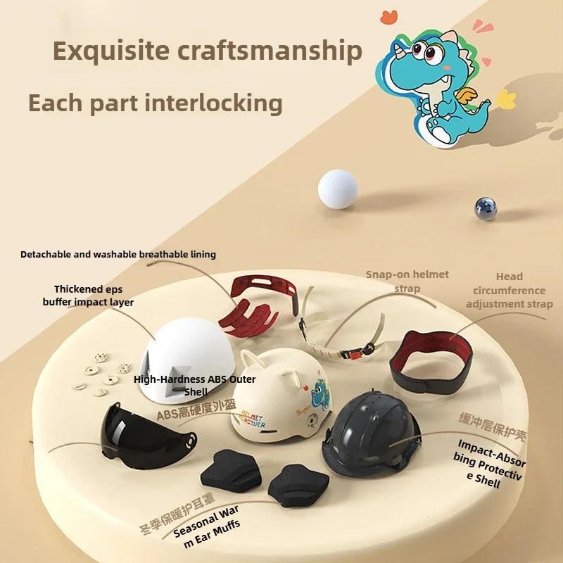 Детский шлем с кошачьими ушками и солнцезащитным козырьком с защитой от УФ-лучей, спортивный шлем для безопасности, детская защитная экипировка для езды на электросамокате, велосипеде, мотоцикле