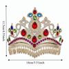 Gold Princess Hair Tiara Shiny Rhinestone Crown Luxury Ethnic Dance Crown  Wedding