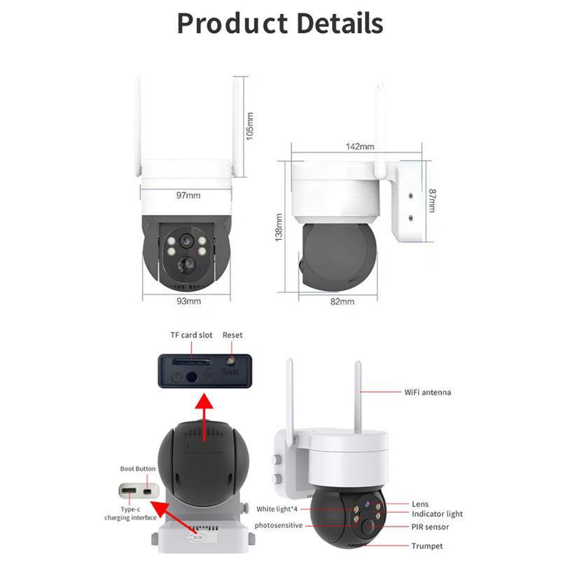 Xionmai iCSee 4MP HD Solar PTZ Wireless Camera