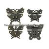 Набор из 4 антикварных бронзовых защелок-бабочек: Маленькая защелка из сплава для подарочных и деревянных коробок