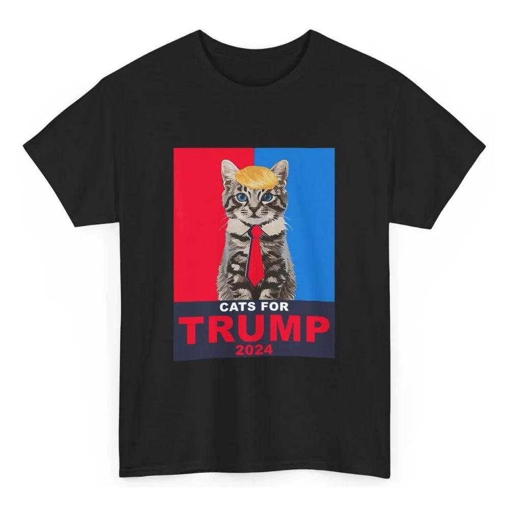 100% cotton TOPS UNISEX TEES MENS WOMENS Cats For Trump 2024 Funny Tee For Vance Trump T-Shirt