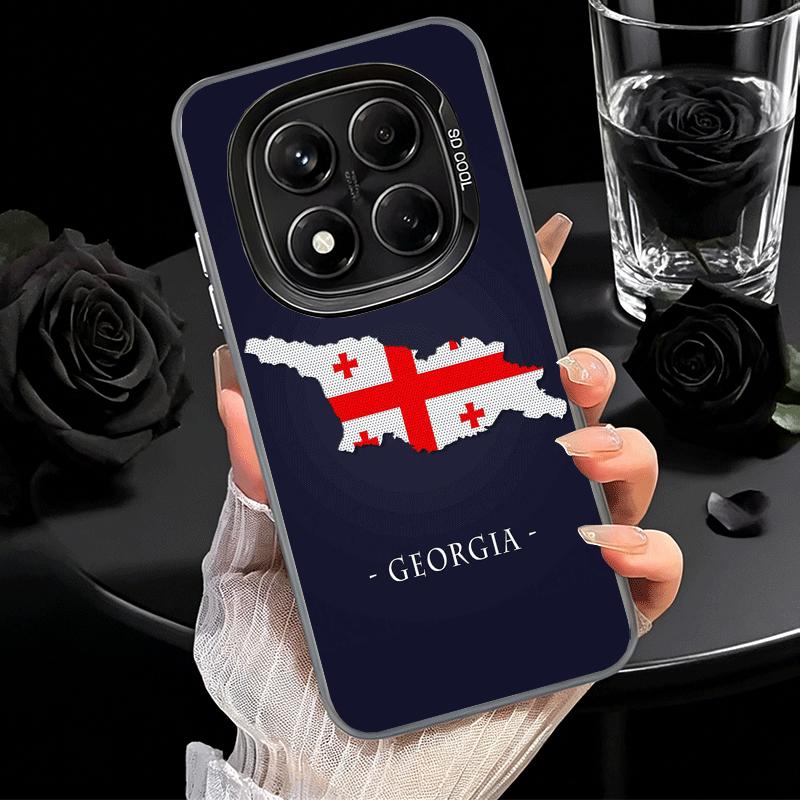 Georgia Passport Flag Shockproof Phone Case for Xiaomi Redmi Note 15 14 13 12 Pro Plus 11 11S 11T 5G Cover Anti Fall Fundas