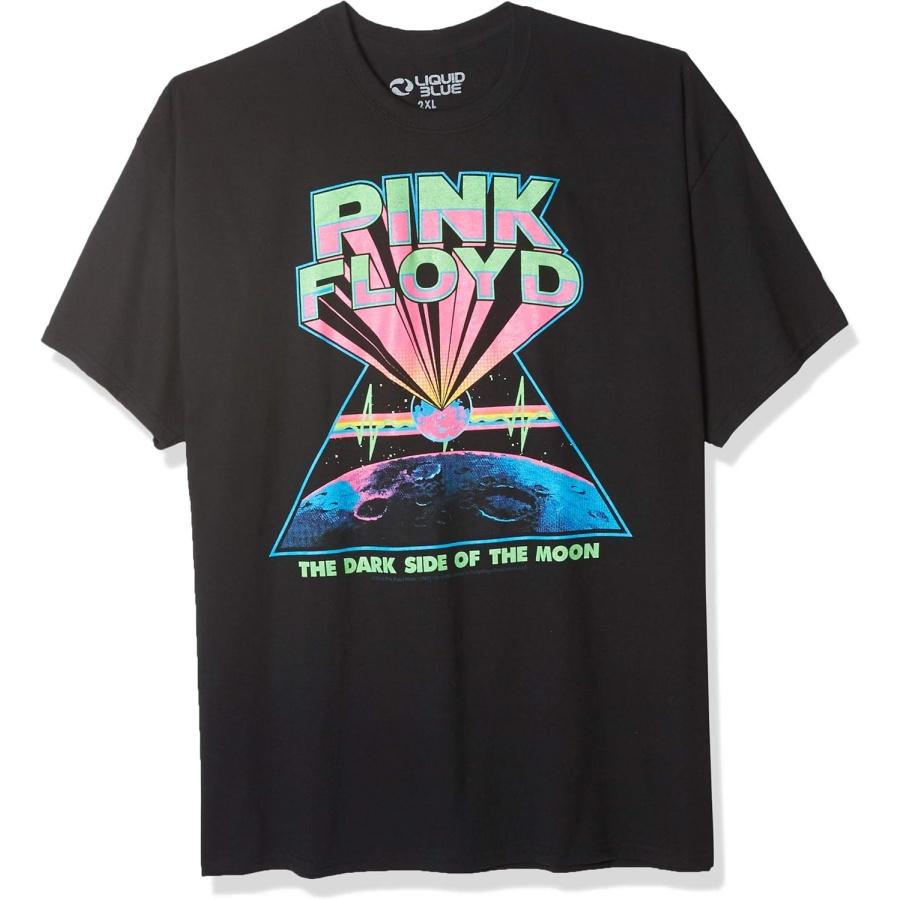 Синяя футболка унисекс для взрослых, стандартная, с черной печатью Pink Floyd Dark Side of The Moon