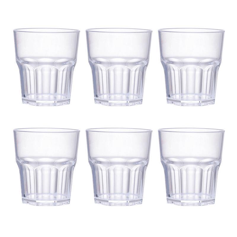 6 Pcs Clear Acrylic Wine Cup Unbreakable Whiskey Cups Spirits Tumblers Beer Mugs Glasses Cocktail Drinkware Bar Accessories 35ml