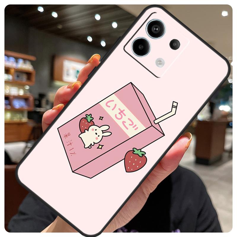Милый чехол-коробочка клубничного молока для Xiaomi Redmi Note 14 10 11 12 13 15 Pro Plus Чехол для Redmi 15 15C 14C 10C 12C 13C