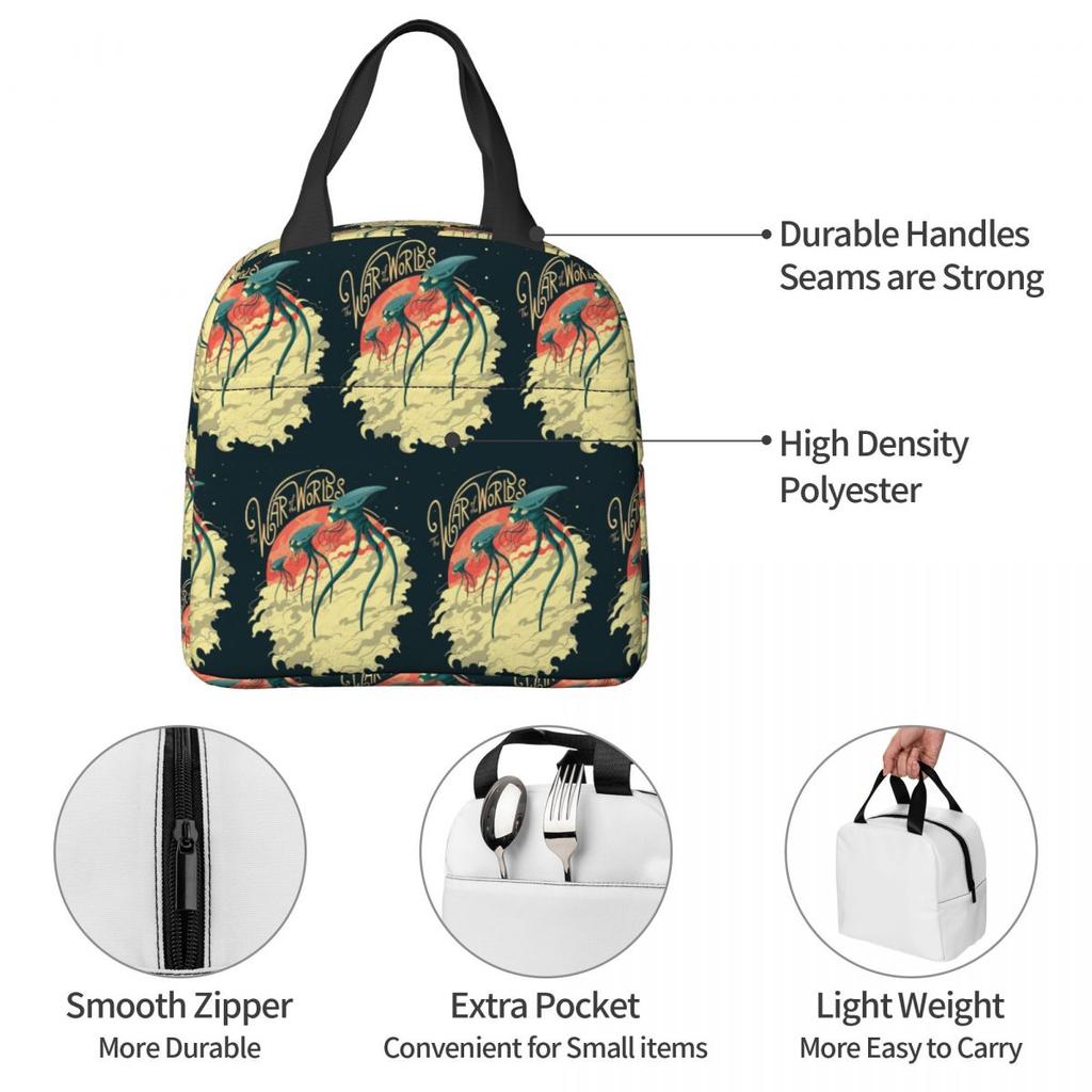War Of The Worlds Insulated Lunch Bag for Women Office Cooler Thermal Food Box Tote Portable Lunch Boxes Container