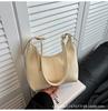 2025 new fashion underarm bag Korean version of handbag shoulder bag soft leather large capacity niche solid color tote bag for women