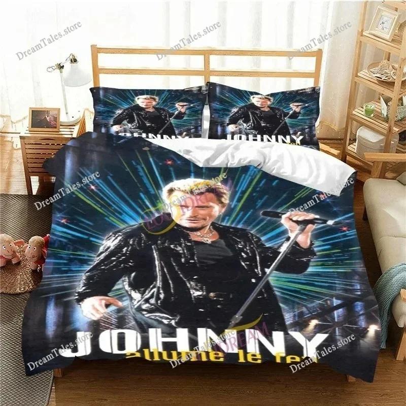 Франция Рок-певец J-Johnny H-Hallyday Комплект постельного белья Односпальный Полуторный Двуспальный Queen King Размер Комплект постельного белья для спальни взрослых и детей Пододеяльники7