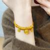 Желтый Браслет Бога Богатства: Женский китайский стиль с гравировкой для мира и счастья